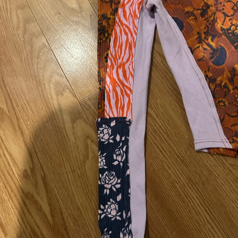 FREE PEOPLE Floral Long Sleeve Top with Mixed Patterns - Picture 2 of 3
